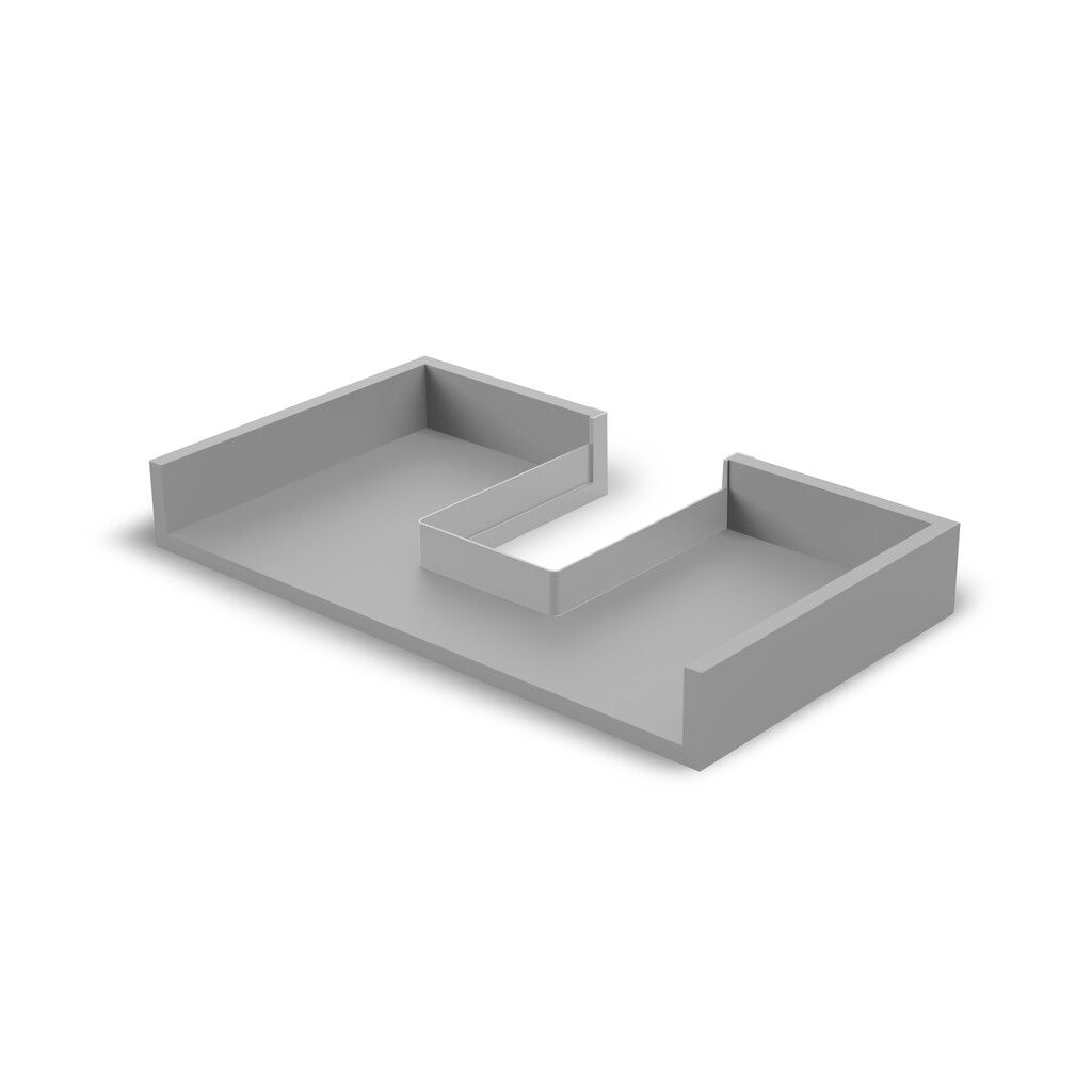 Salva sifón rectangular fino para cajón, Plástico, Gris-3