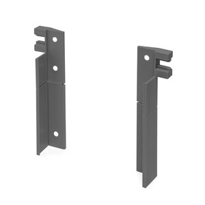 Pair of rear hooks for drawers rails, Plastic, Anthracite Grey product photo