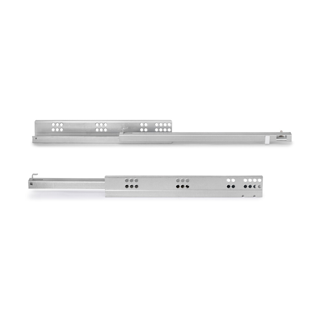 Guida per cassetti Silver L, estrazione parziale, chiusura soft, profondità 440 mm, sinistra, Acciaio, Zincato bianco-3