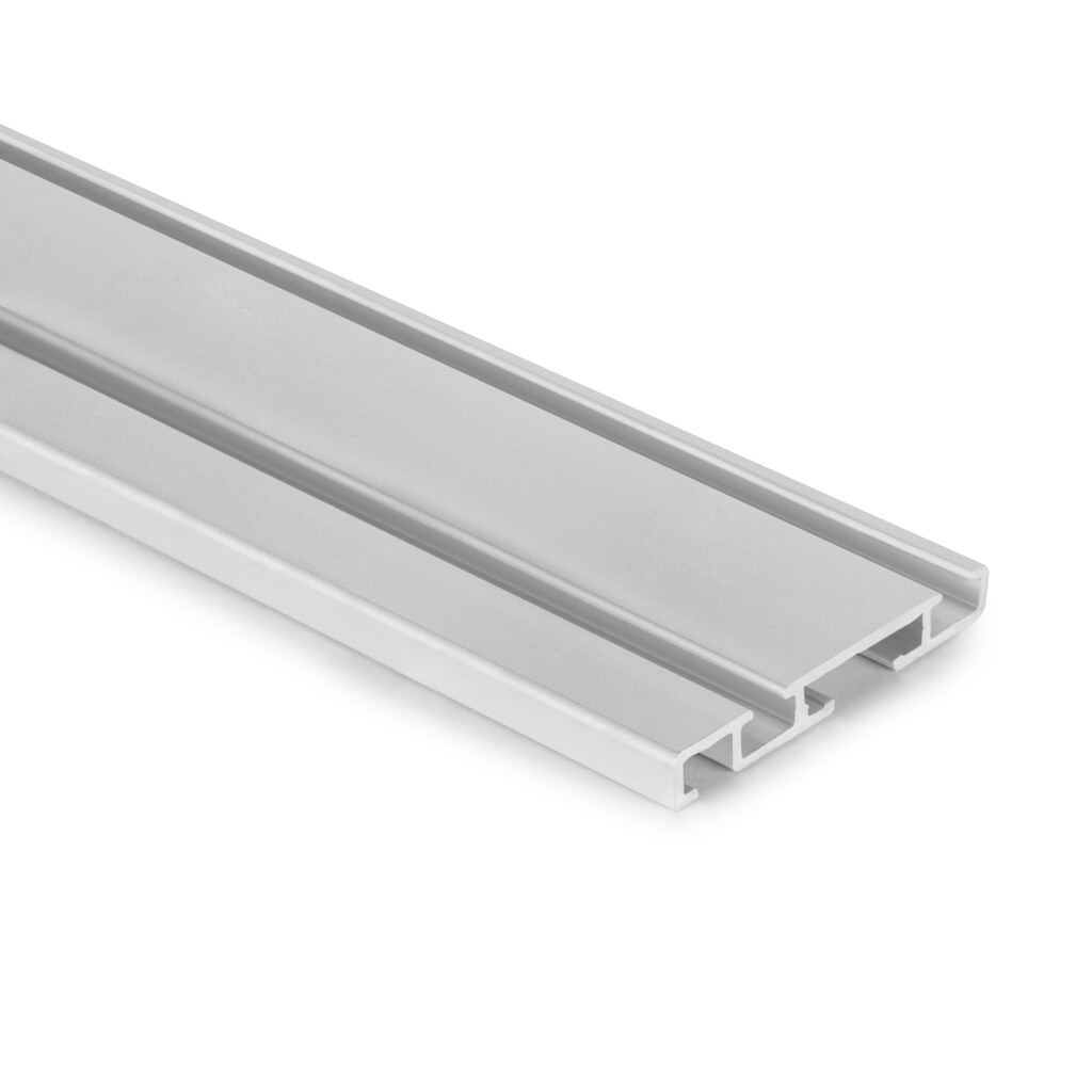 Flow-Bodenschiene für Aufbaumontage, 3,9 m, Matt eloxiert, Aluminium-Primary