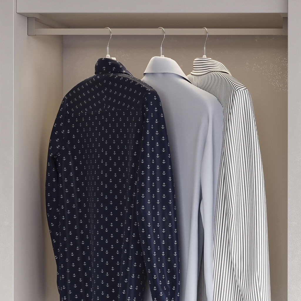 Satz von 2 x 0,75 m langen Luxe-Garderobenstangen mit Halterungen, Aluminium und Kunststoff, Steingrau lackiert-4