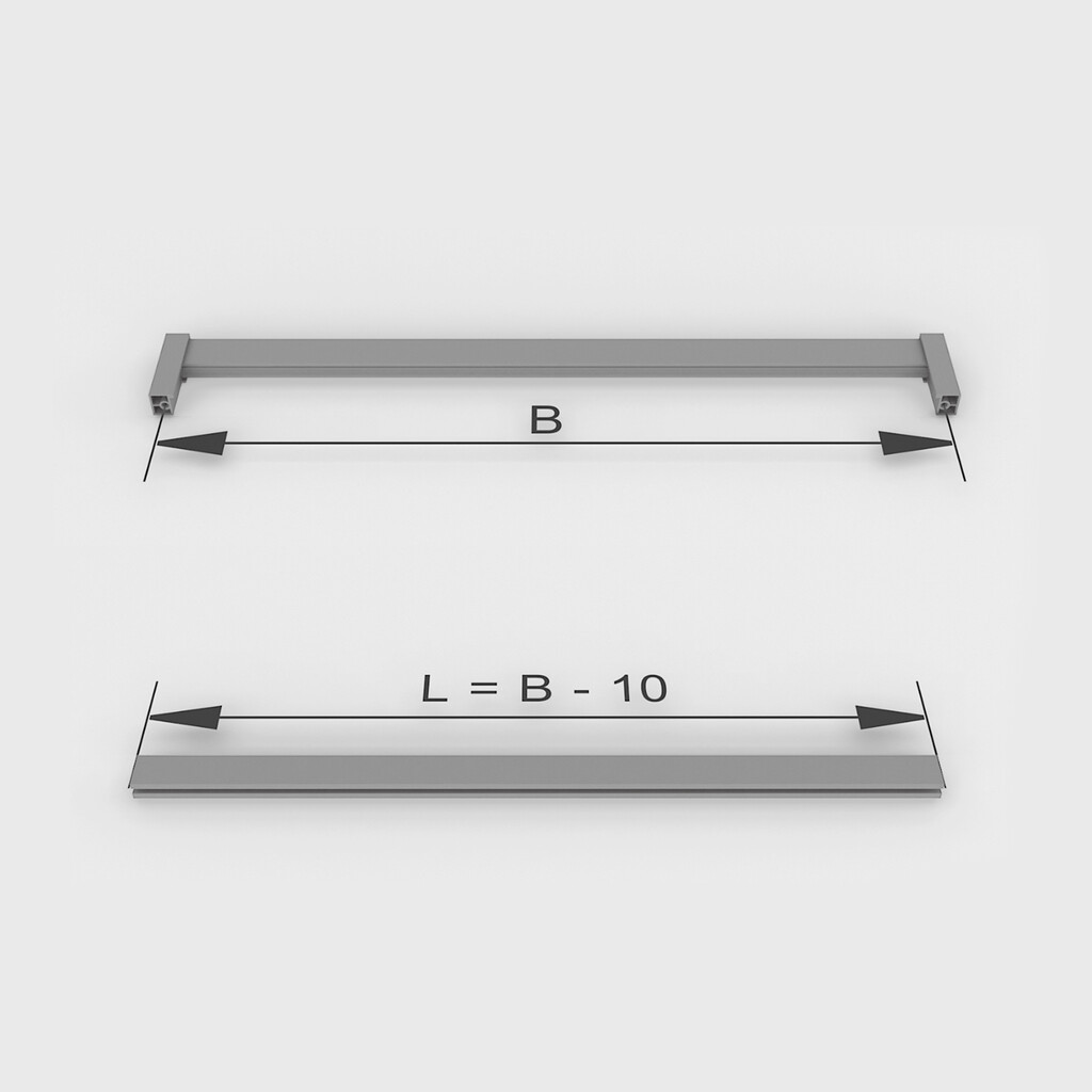 Lot de 2 rails de penderie Luxe de 0,75 m de long avec supports, Aluminium et Plastique, Peint en noir texturé-6
