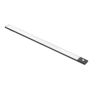 USB wiederaufladbare LED-Wandleuchte Kaus Black mit Bewegungssensor,, L400mm, Kunststoff und Aluminium, Schwarzer Metallic-Lack Produktfoto