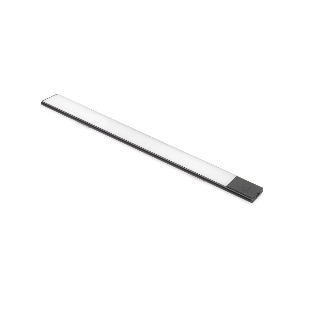 USB wiederaufladbare LED-Wandleuchte Kaus Black mit Näherungssensor, L400mmKunststoff und Aluminium, Schwarzer Metallic-Lack-Primary