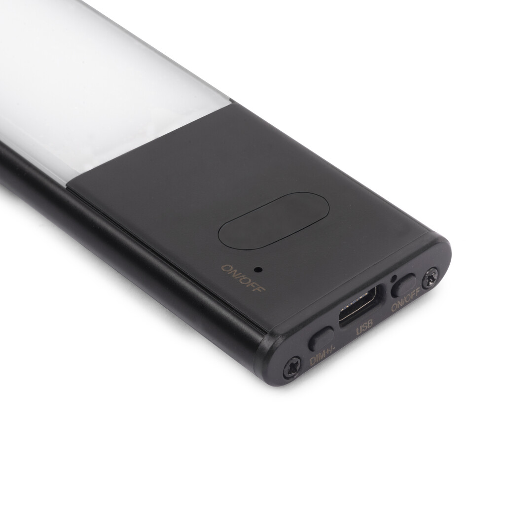 USB wiederaufladbare LED-Wandleuchte Kaus Black mit Näherungssensor, L400mmKunststoff und Aluminium, Schwarzer Metallic-Lack-6