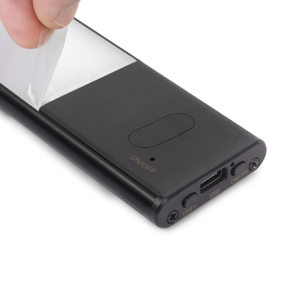 USB wiederaufladbare LED-Wandleuchte Kaus Black mit Näherungssensor, L400mmKunststoff und Aluminium, Schwarzer Metallic-Lack-7