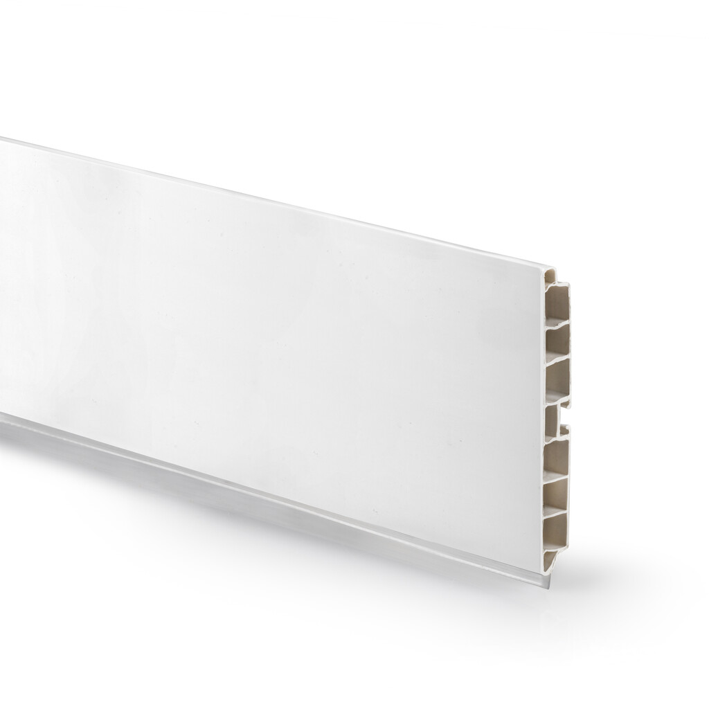 Zócalo para cocina Plasline, longitud 3.9m, altura 100mm, Plástico, Blanco-Primary