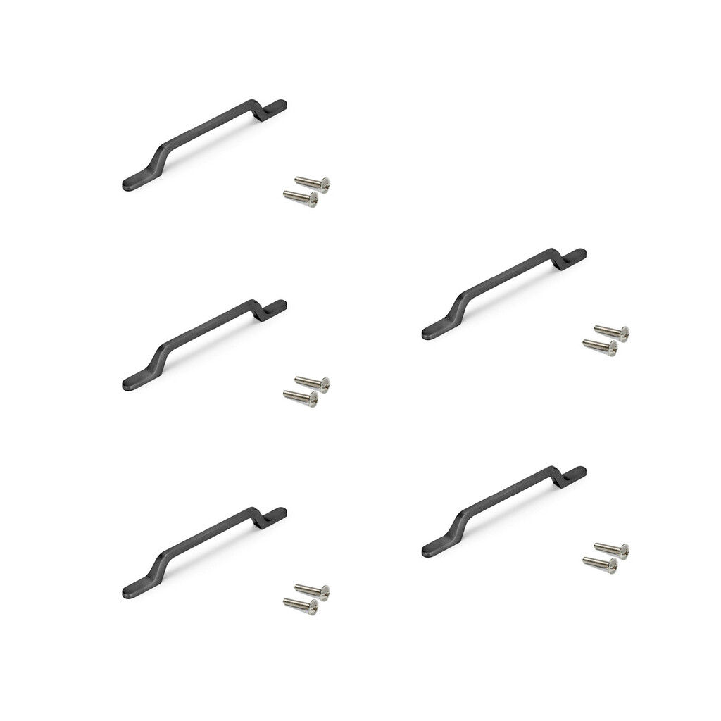 Lot von 5 Möbelgriffe Osaka, L225mm, 160mm Achsenabstand, Aluminium, Dunkelgrau-Primary