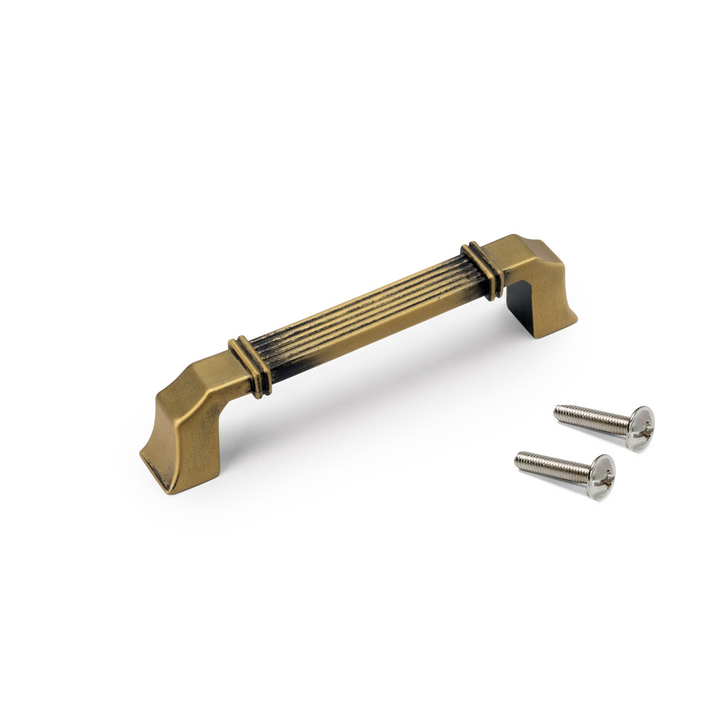 Tirador para mueble Bangkok, L117mm, intereje 96mm, Zamak, Oro viejo-Primary
