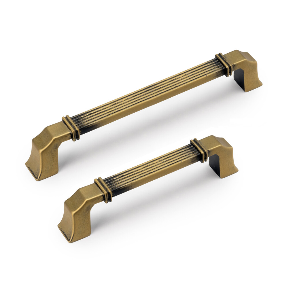 Tirador para mueble Bangkok, L117mm, intereje 96mm, Zamak, Oro viejo-5