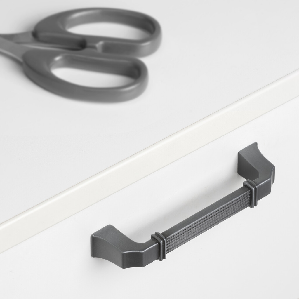 Tirador para mueble Bangkok, L117mm, intereje 96mm, Zamak, Titanio satinado-3