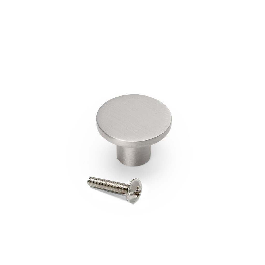 Bouton pour meubles Bucarest, diamètre 26mm, Zamak, Nickel satiné-Primary