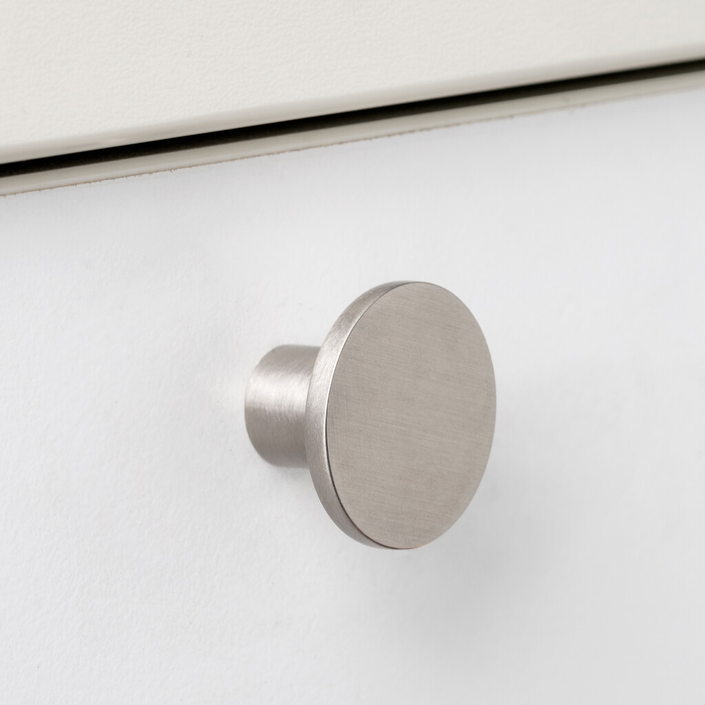 Bouton pour meubles Bucarest, diamètre 26mm, Zamak, Nickel satiné-2