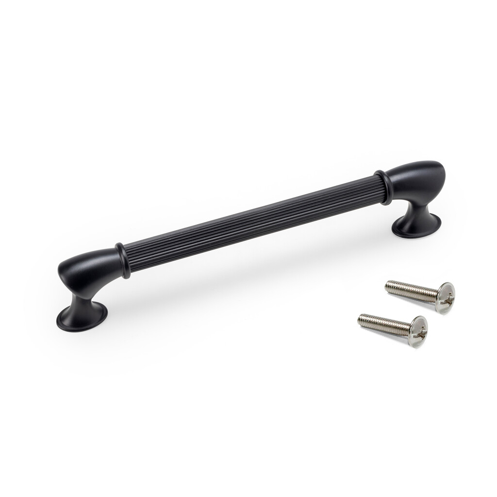 Furniture handle Suez, L184mm, 160mm interaxis, Aluminium, Black painted-Primary