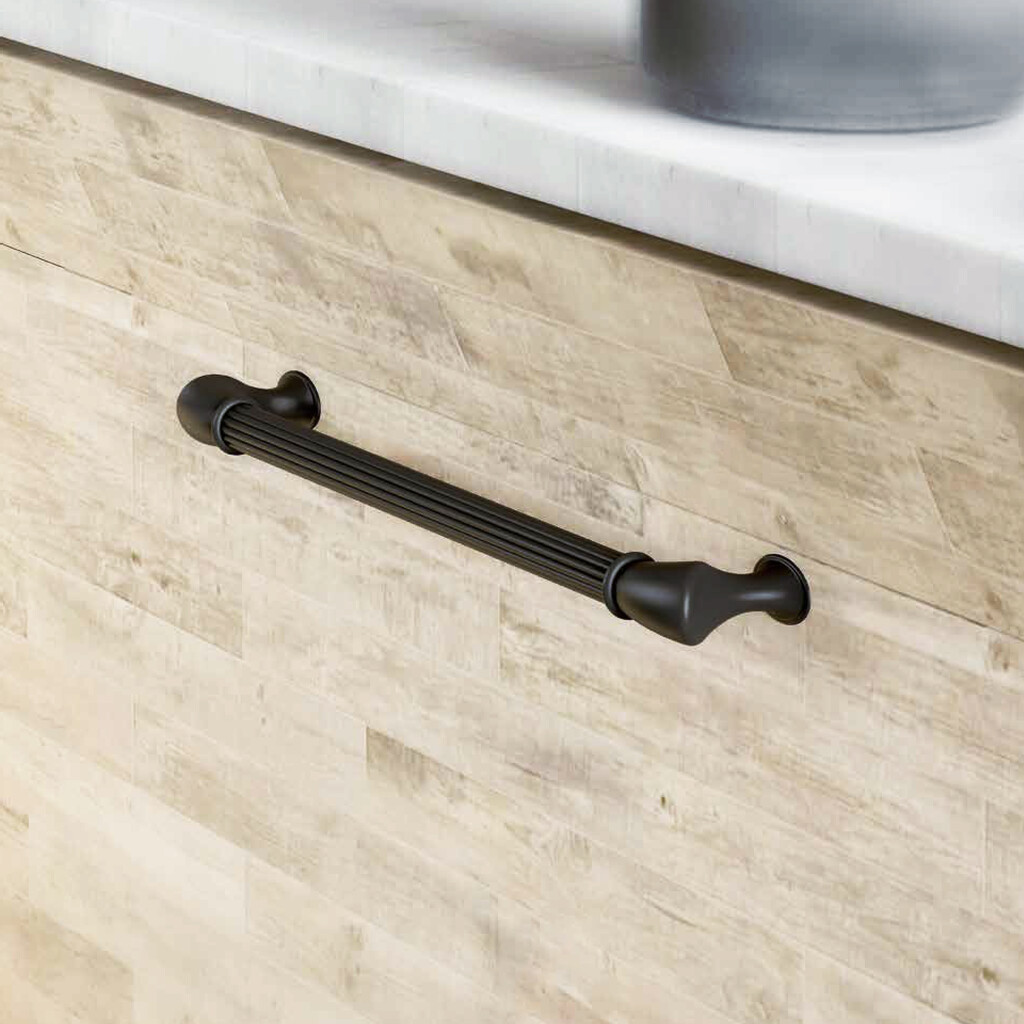 Furniture handle Suez, L184mm, 160mm interaxis, Aluminium, Black painted-4