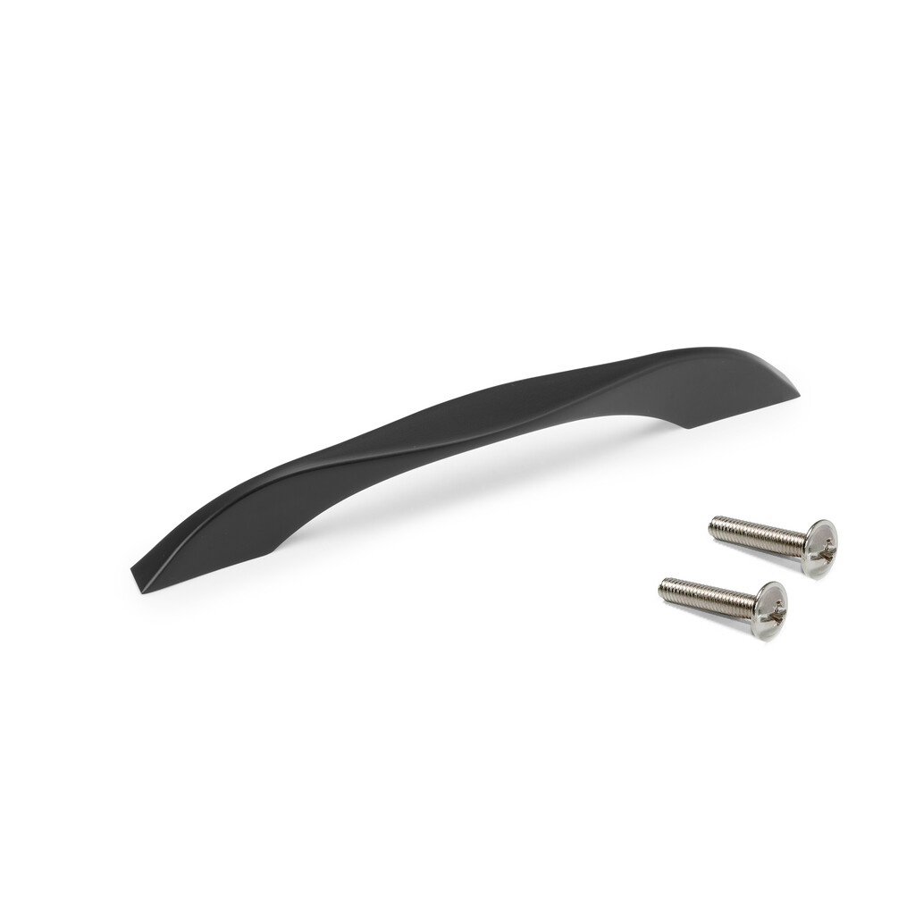 Furniture handle Varna, L181mm, 160mm interaxis, Zamak, Black painted-Primary