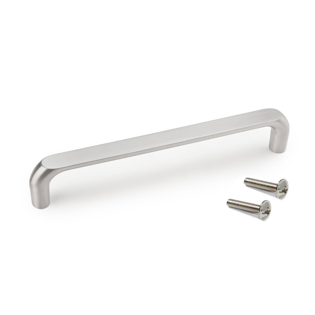 Poignée pour meubles Zagreb, L172mm, entraxe 160mm, Zamak, Nickel satiné-Primary