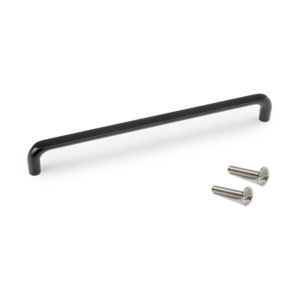 Tirador para mueble Zagreb, L236mm, intereje 224mm, Zamak, Pintado negro-Primary