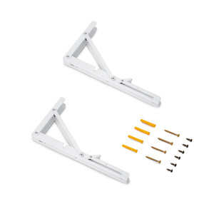 Pair of folding supports for shelves, length 303mm, Steel, White painted product photo