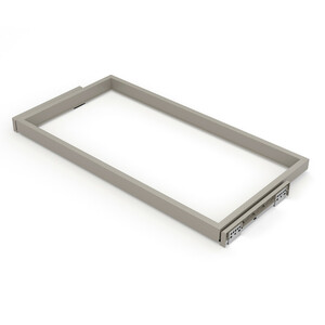 Bastidor con gu&iacute;as de cierre suave para accesorios de armario Hack, 623 - 657, Pintado color gris piedra foto del producto