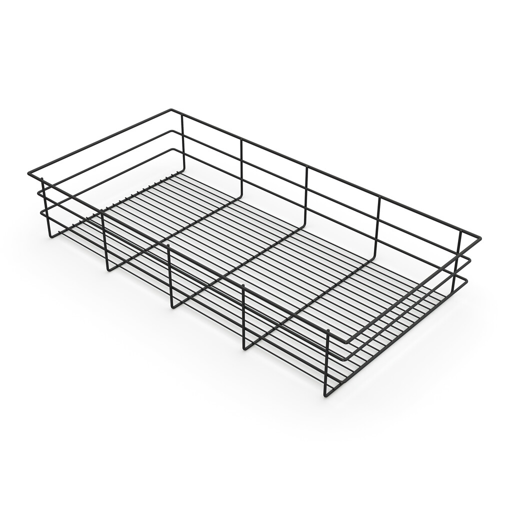 Schublade oder Drahtkorb für Schränke und Kommoden Hack, 782 (M90), Tiefschwarz lackiert, Stahl-Primary