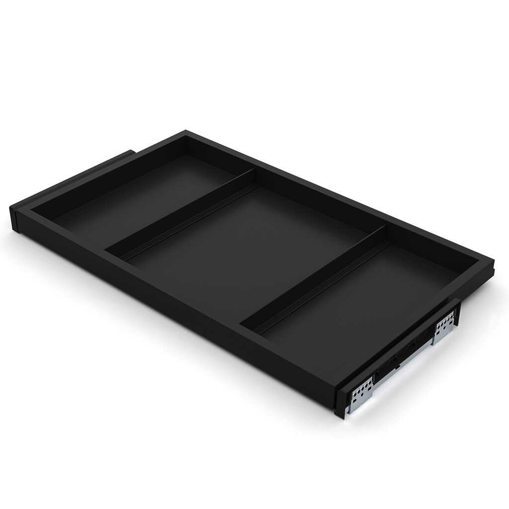 Plateau ou étagère pour placards et commodes Hack, 483 (M60), Peint en noir texturé, Acier-5
