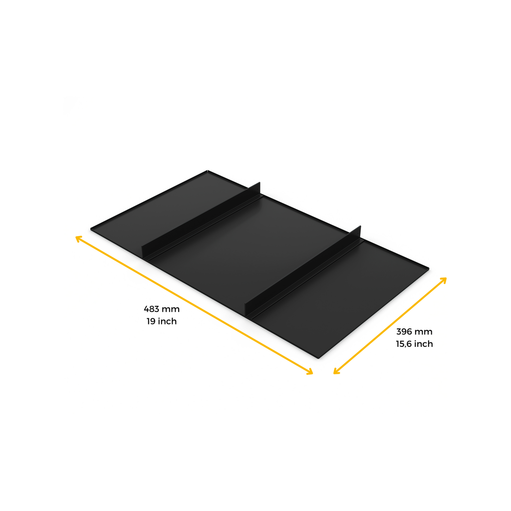 Plateau ou étagère pour placards et commodes Hack, 483 (M60), Peint en noir texturé, Acier-2