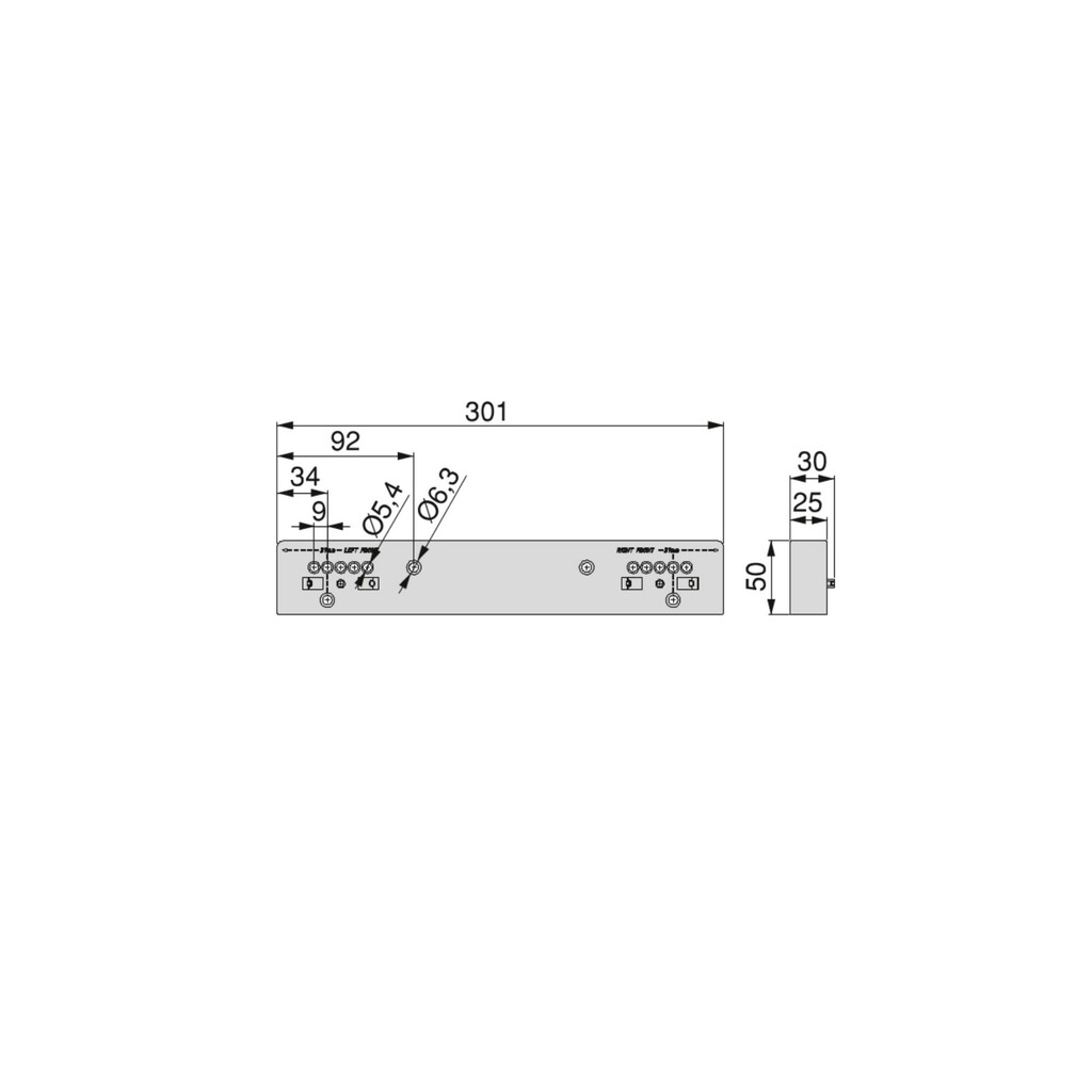 Side spacer for Hack frame, Black plastic, Plastic-1