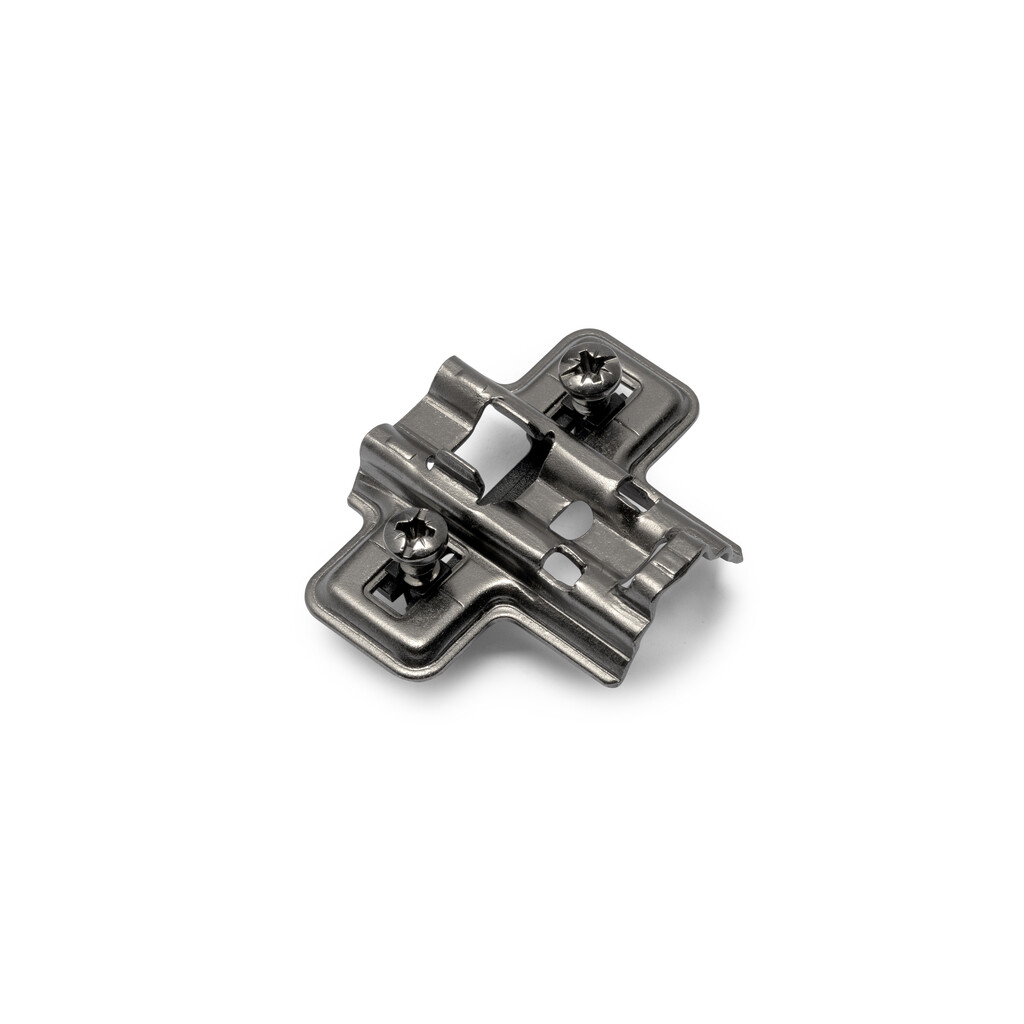 Kreuzmontageplatte X91/X92 mit vormontierten Schrauben und Spreizdübeln, Durchmesser 5x7.8mm, Höhe 4, Stahl, Titan-Ausführung-Primary