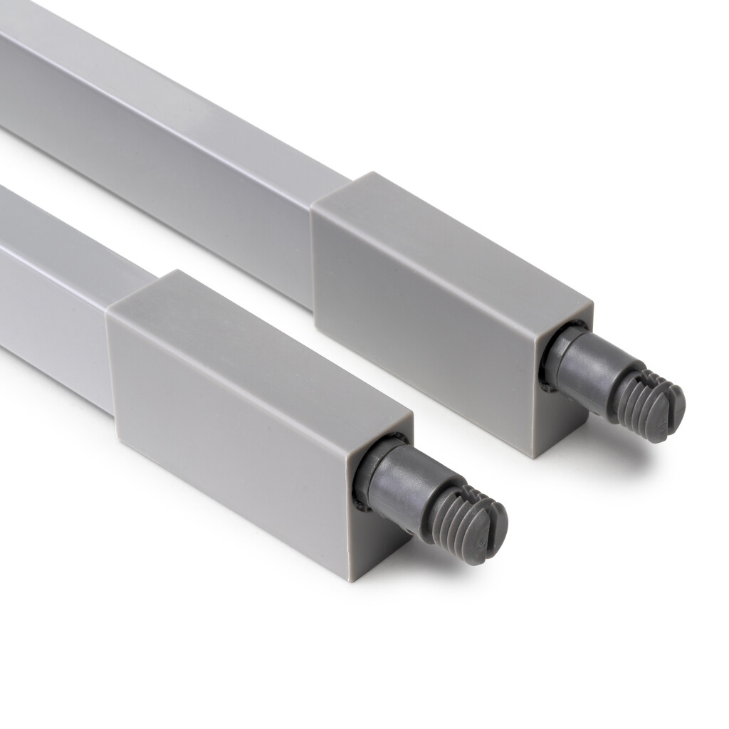 Längsreiling-Satz für Küche- und Badezimmerschublade, Tiefe 500mm, Stahl, Grau lackiert-3
