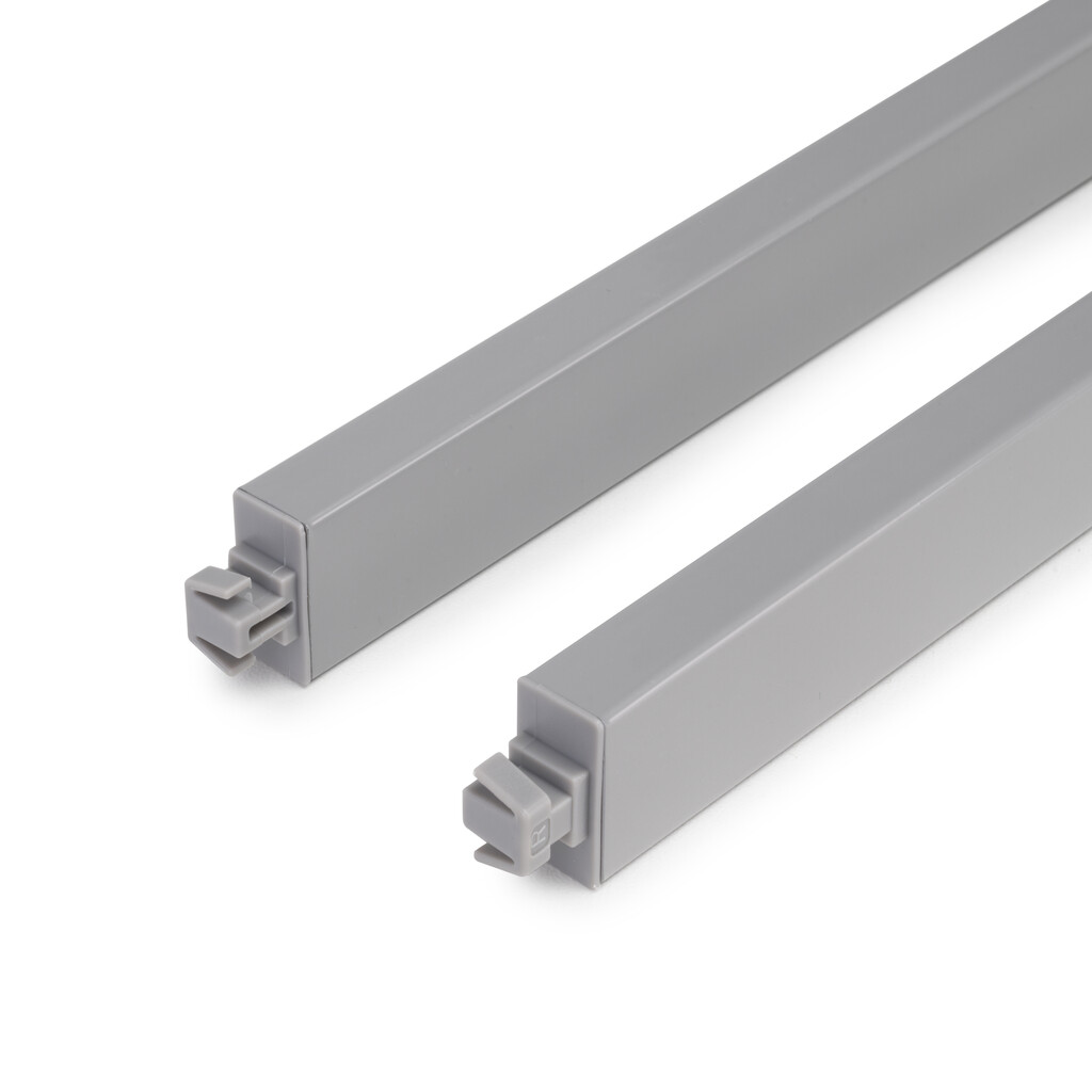 Längsreiling-Satz für Küche- und Badezimmerschublade, Tiefe 500mm, Stahl, Grau lackiert-4
