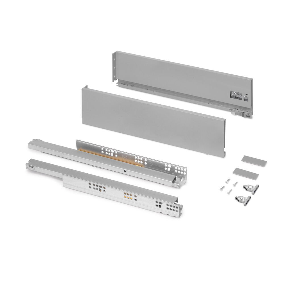 Aussenschublade Vertex 40Kg Höhe 131mm, Tiefe 500mm, Stahl, Lackiert Grau-Primary
