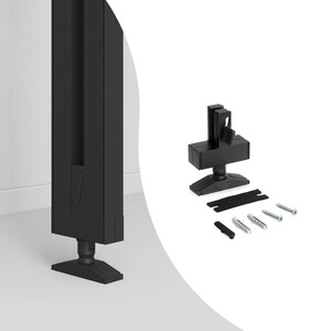 Set of rectangular levelers for mounting Zero profiles (Floor - Ceiling), Textured black painted product photo