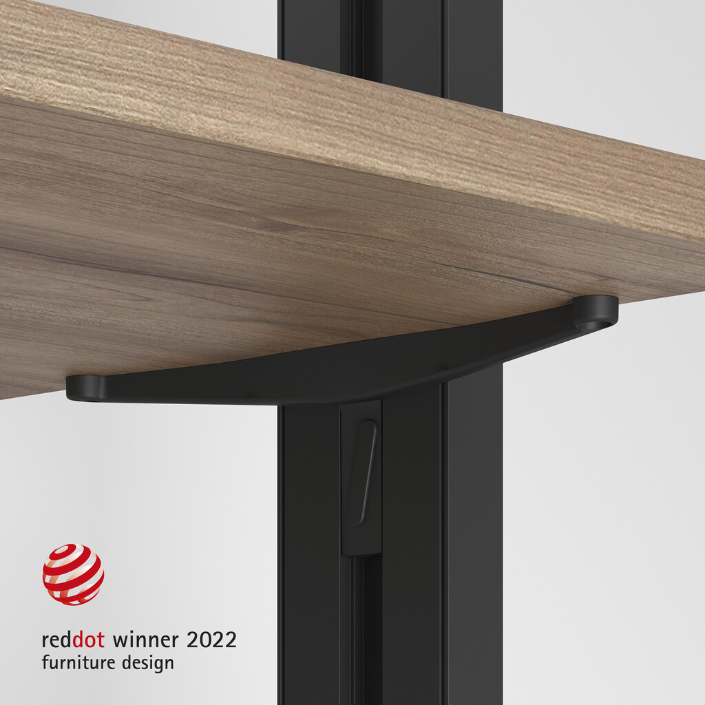 Jeu de consoles pour tablette en Bois pour structure Zero, Zamak, Peint en noir texturé-3