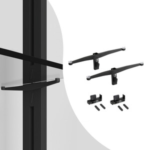 Pair of Glass Shelf supports pair for Zero structure, Zamak, Textured black painted, Textured black painted product photo