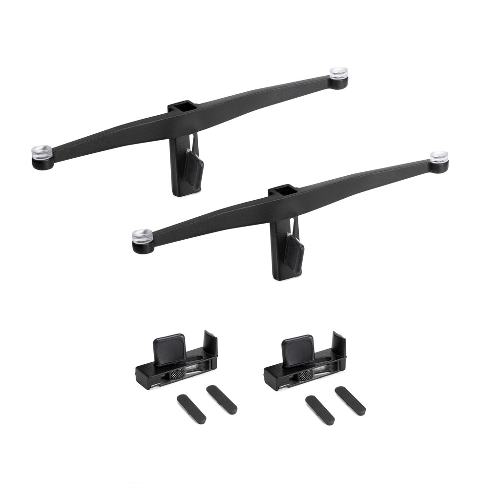 Jeu de consoles pour tablette en Verre pour structure Zero, Zamak, Peint en noir texturé-7