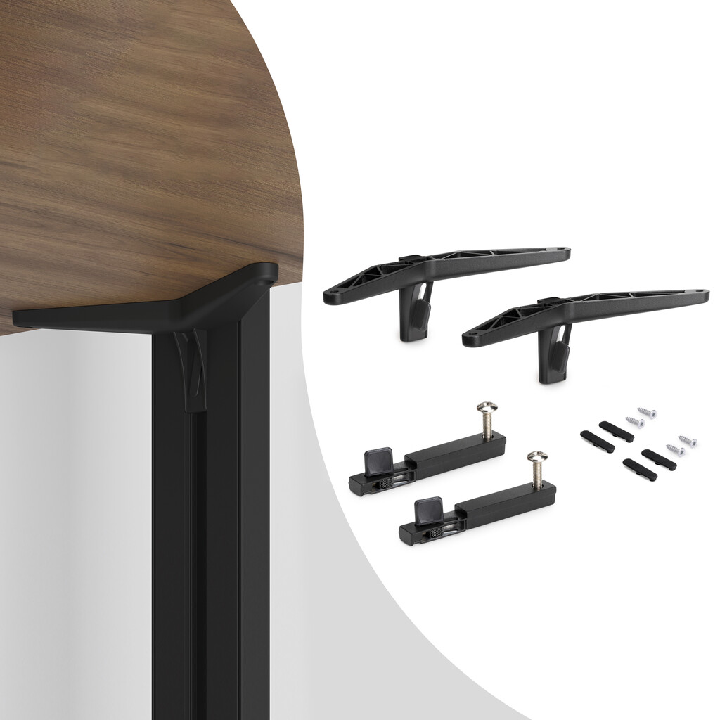 Jeu de supports pour module unique pour cadre Zero, Zamak, Peint en noir texturé-Primary