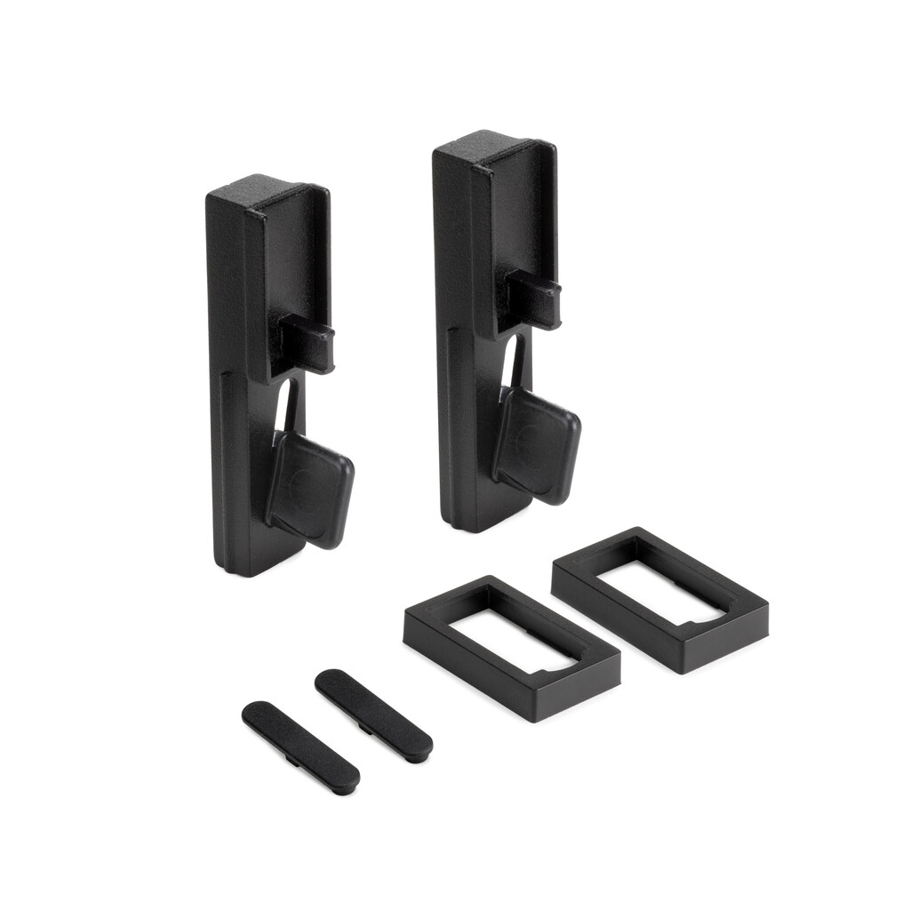 Juego de soportes para barra de colgar para la estructura Zero, Zamak y Plástico, Pintado negro texturizado-7