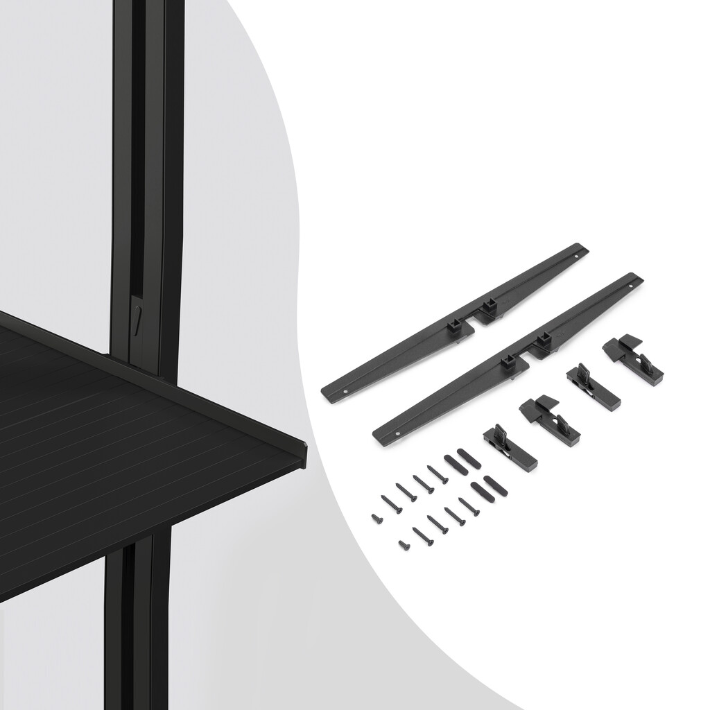 Jeu de Rack Mounting Bracket Set for Zero Modular Frame, Acier and Zamak, Peint en noir texturé-Primary