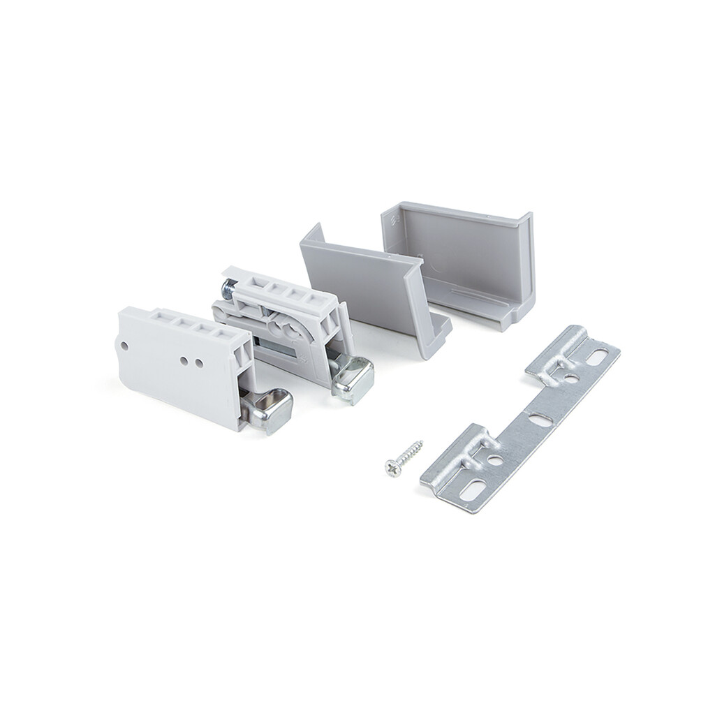 Kit of 5 pairs of hangers for wall units Hook, Steel and Plastic, Grey Plastic-Primary