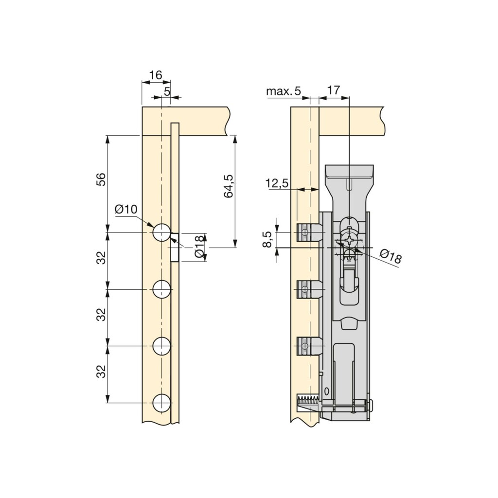 Kit of concealed hangers for wall units Levelup1 with bracket, Steel, Zinc plated-2