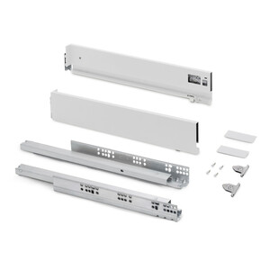 Vertex with 3D regulation External drawer, height 93mm, 40kg, depth 450mm, Steel, White painted product photo