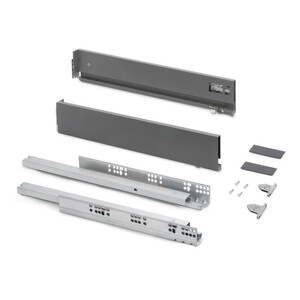 Vertex with 3D regulation External drawer, height 93mm, 40kg, depth 450mm, Steel, Anthracite Grey product photo