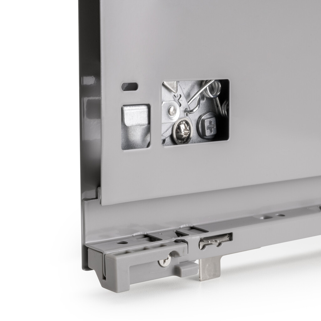 Cajón exterior Vertex con regulación 3D de altura 131mm, 40kg, profundidad 450mm, Acero, Pintado aluminio-6