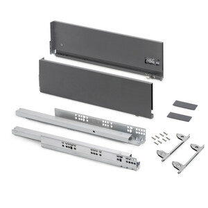 Vertex with 3D regulation External drawer, height 178mm, 40kg, depth 500mm, Steel, Anthracite Grey product photo