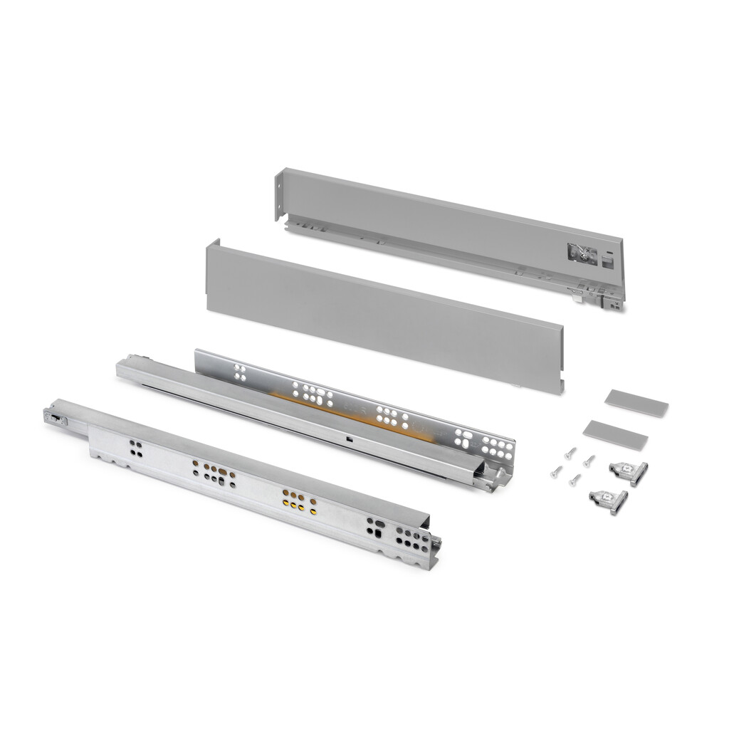 Vertex 60kg External drawer height 93mm, depth 500mm, Steel, Silver painted-Primary