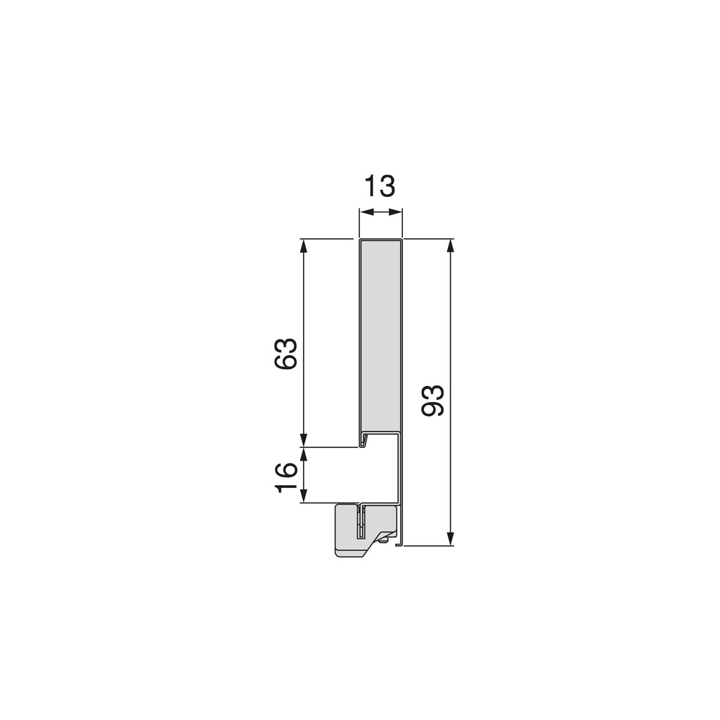 Vertex 60kg External drawer height 93mm, depth 500mm, Steel, Silver painted-1