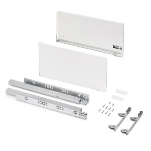 Aussenschublade Vertex 3D 60Kg H&ouml;he 242mm, Tiefe 500mm, Stahl, Wei&szlig; lackiert Produktfoto