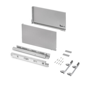Aussenschublade Vertex 3D 60Kg Schublade H&ouml;he 242mm, Tiefe 450mm, Stahl, Silvergrau Produktfoto