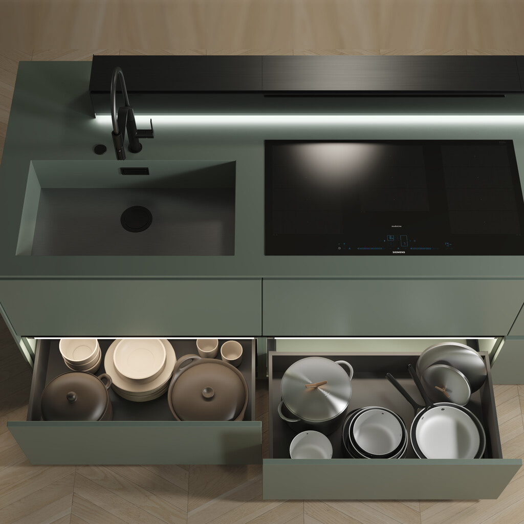 Cajón exterior Vertex 3D 60kg de altura 242mm, profundidad 450mm, Acero, Gris antracita-3